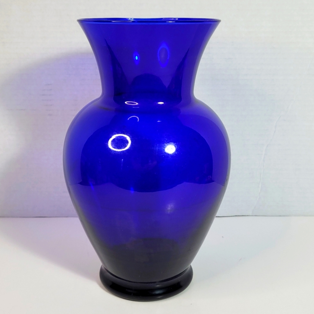 Cobalt Blue Extra Large Vintage Glass Vase Excellent Condition